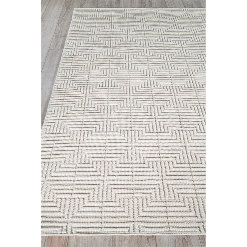 Manzoni Handloomed New Zealand Wool Ivory 8'x10' Area Rug