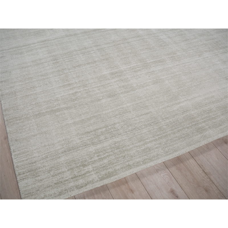 Martelli Modern Handloomed Silky Nylon Light Silver 4'x6' Area Rug