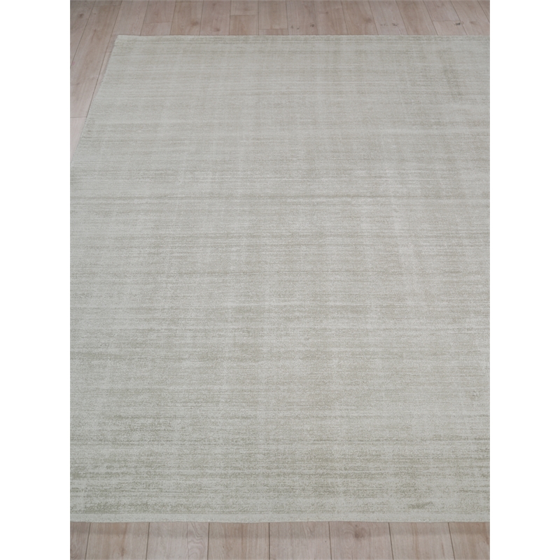 Martelli Modern Handloomed Silky Nylon Light Silver 4'x6' Area Rug