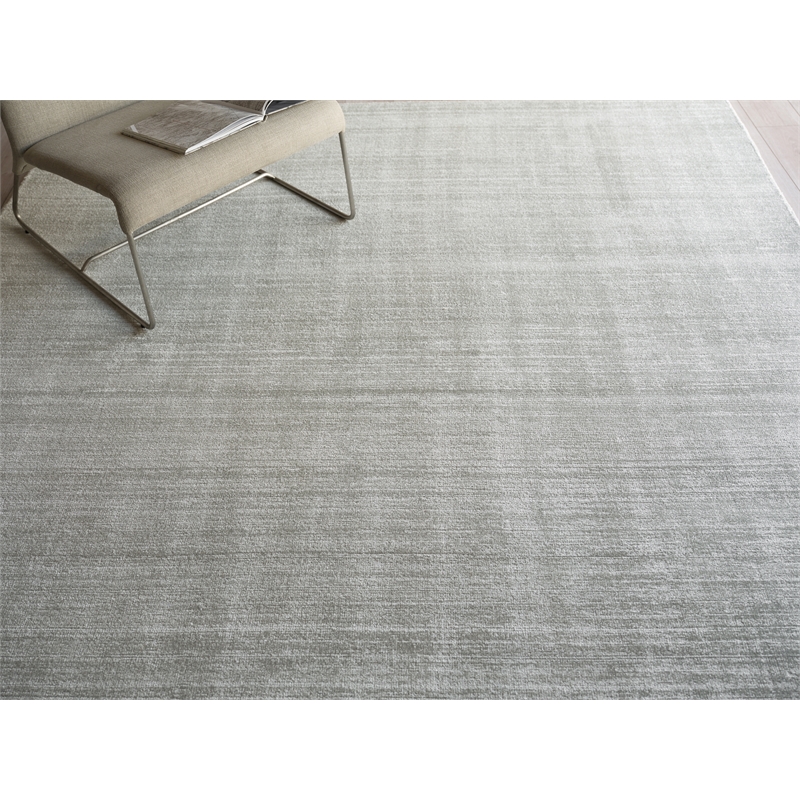 Martelli Modern Handloomed Silky Nylon Light Silver 4'x6' Area Rug