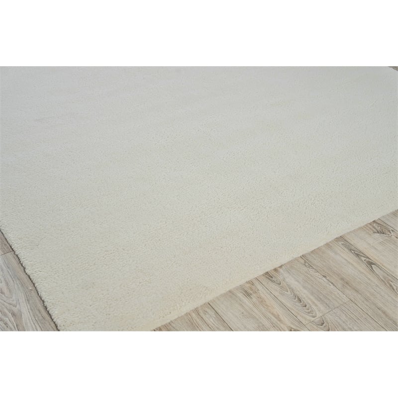 Merino Hand-Knotted Merino Wool Ivory 2'x3' Area Rug