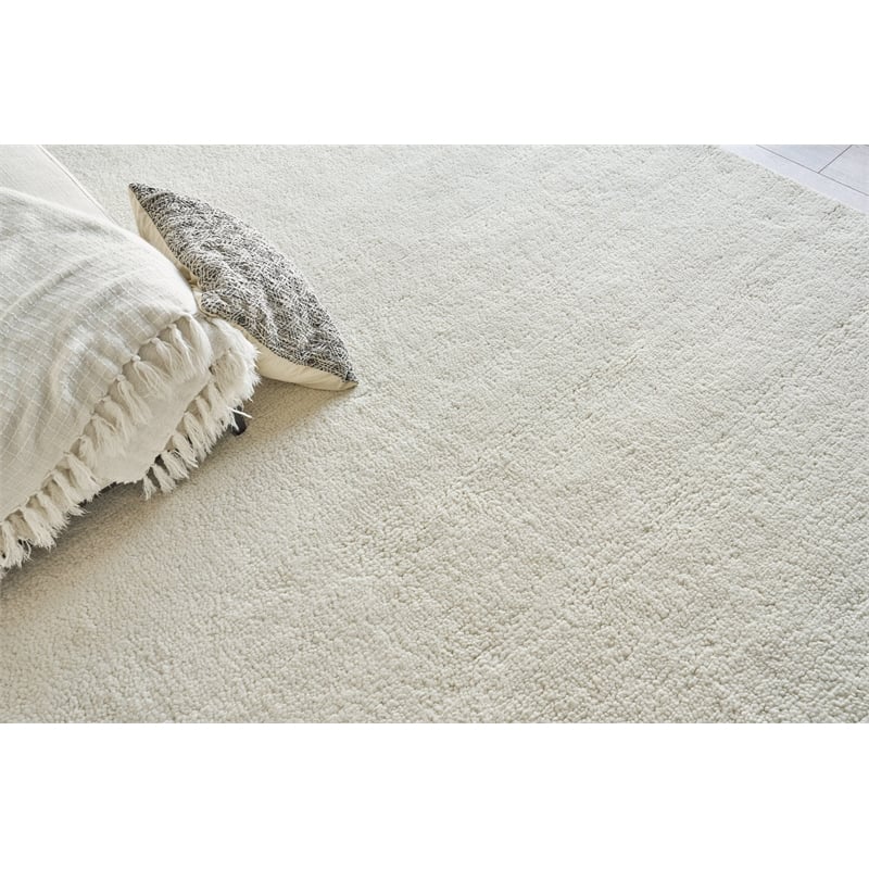 Merino Hand-Knotted Merino Wool Ivory 2'x3' Area Rug