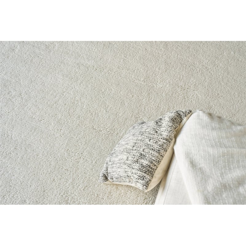Merino Hand-Knotted Merino Wool Ivory 2'x3' Area Rug