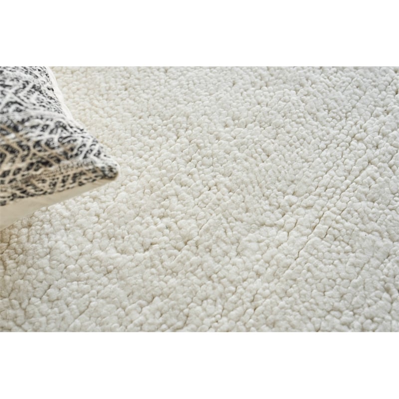 Merino Hand-Knotted Merino Wool Ivory 2'x3' Area Rug