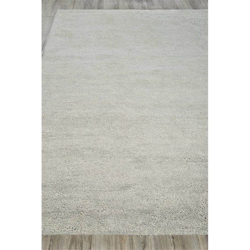 Merino Hand-Knotted Merino Wool Silver 10'x14' Area Rug