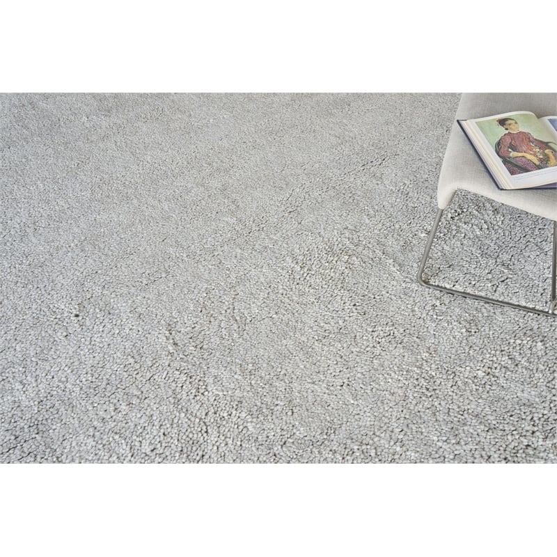Merino Hand-Knotted Merino Wool Silver 10'x14' Area Rug