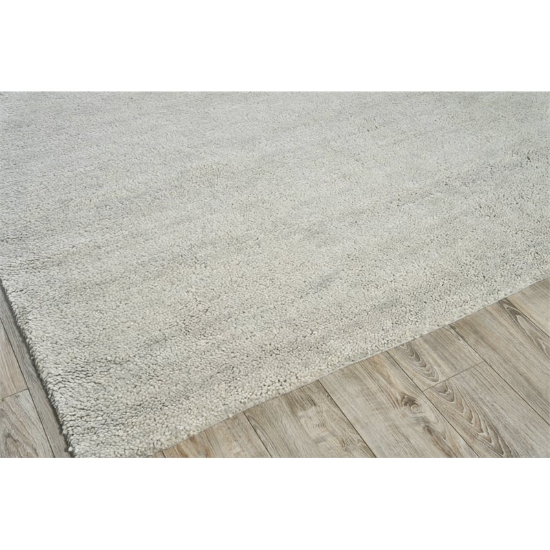 Merino Hand-Knotted Merino Wool Silver 8'x10' Area Rug