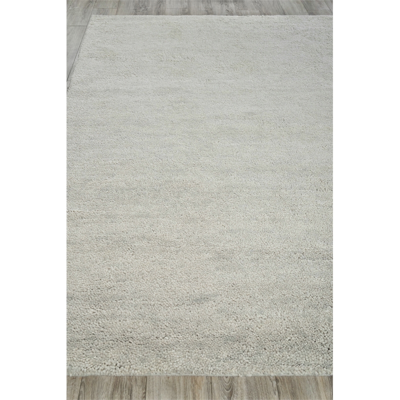 Merino Hand-Knotted Merino Wool Silver 8'x10' Area Rug