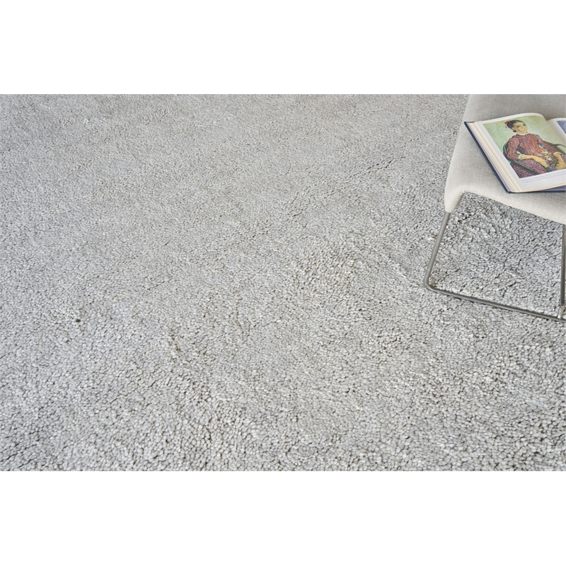 Merino Hand-Knotted Merino Wool Silver 8'x10' Area Rug