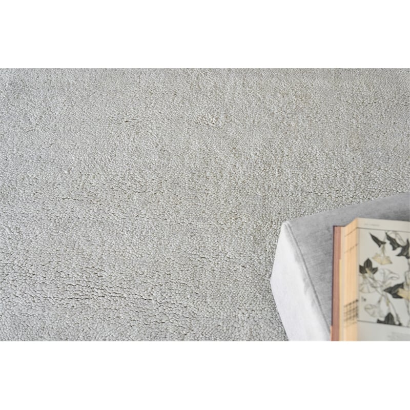 Merino Hand-Knotted Merino Wool Beige 8'x10' Area Rug
