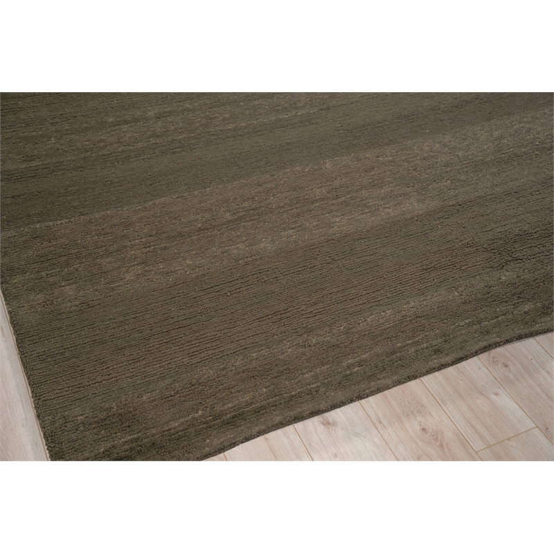 Merino Wool Hand-Knotted Merino Wool Brown 14'x18' Area Rug