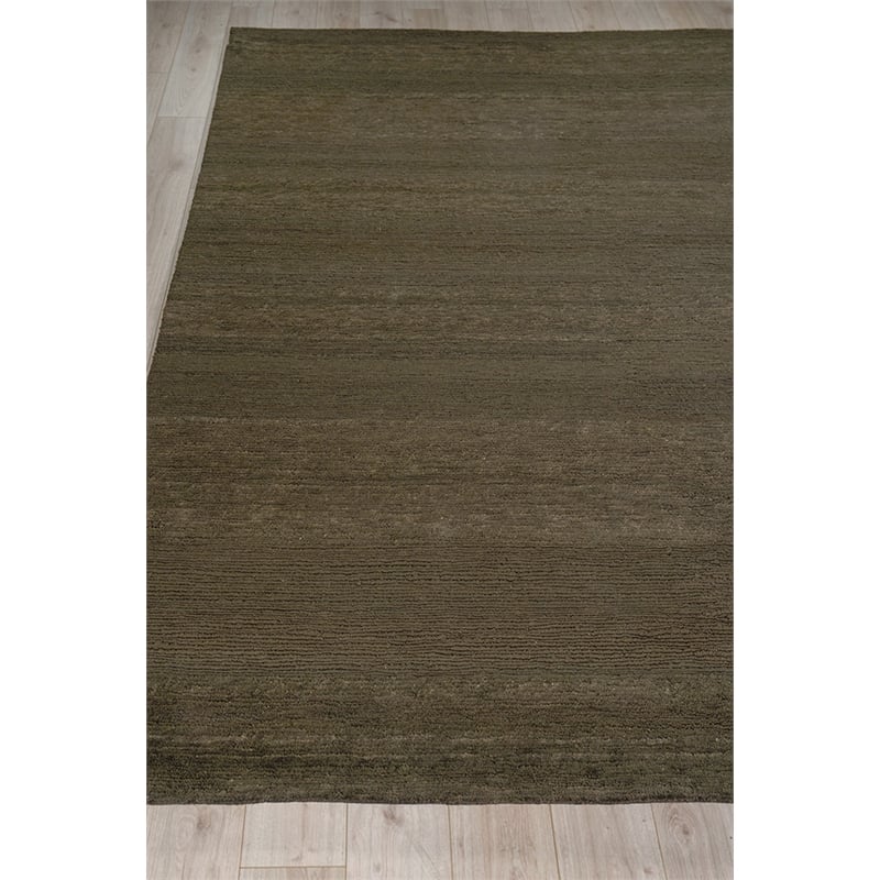 Merino Wool Hand-Knotted Merino Wool Brown 2'x3' Area Rug