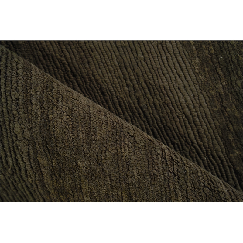 Merino Wool Hand-Knotted Merino Wool Brown 2'x3' Area Rug