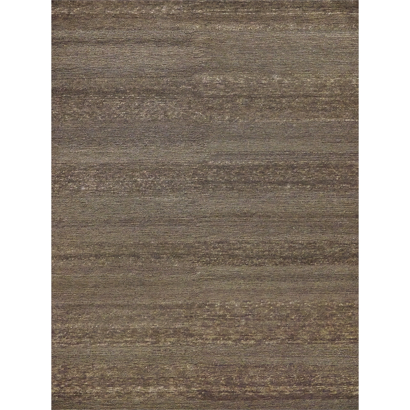 Merino Wool Hand-Knotted Merino Wool Brown 2'x3' Area Rug