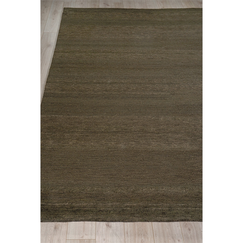 Merino Wool Hand-Knotted Merino Wool Brown 8'x10' Area Rug