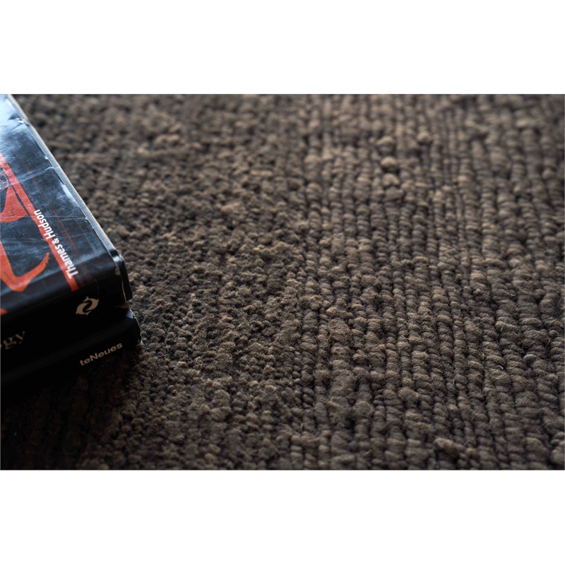 Merino Wool Hand-Knotted Merino Wool Brown 8'x10' Area Rug