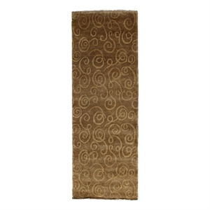 Metro Hand-Knotted New Zealand Wool Gold 2'6&quotx7'6&quot Area Rug