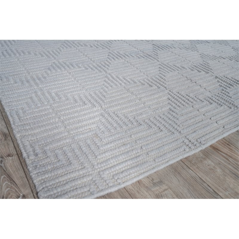 Manzoni Handloomed New Zealand Wool Silver 9'x12' Area Rug