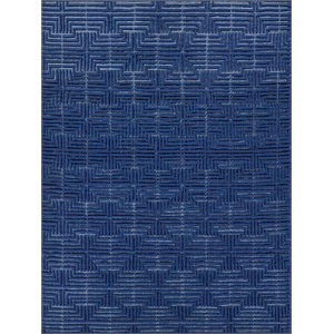 Manzoni Handloomed New Zealand Wool Navy 10'x14' Area Rug