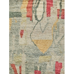 Marrakesh Hand-Knotted Wool Red/Yellow/Multi 9'x12' Area Rug