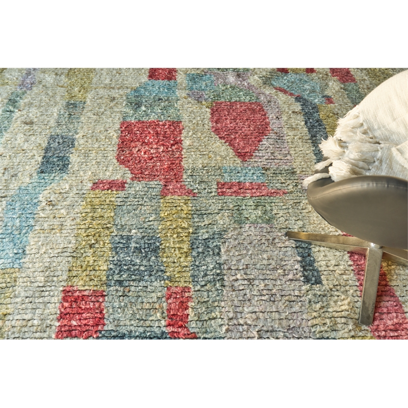 Marrakesh Hand-Knotted Wool Red/Yellow/Multi 8'x10' Area Rug