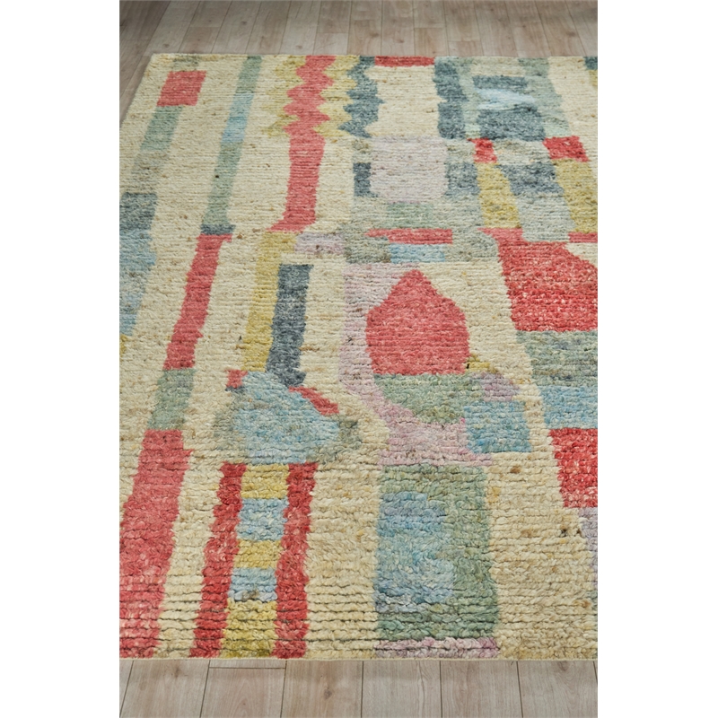 Marrakesh Hand-Knotted Wool Red/Yellow/Multi 9'x12' Area Rug