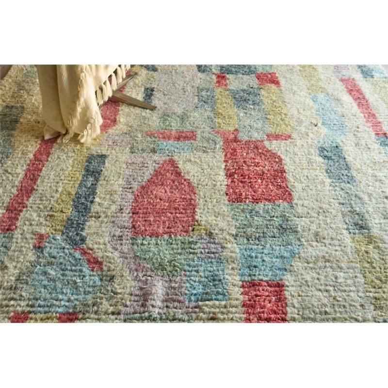 Marrakesh Hand-Knotted Wool Red/Yellow/Multi 9'x12' Area Rug