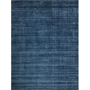 Martelli Modern Handloomed Silky Nylon Navy 10'x14' Area Rug
