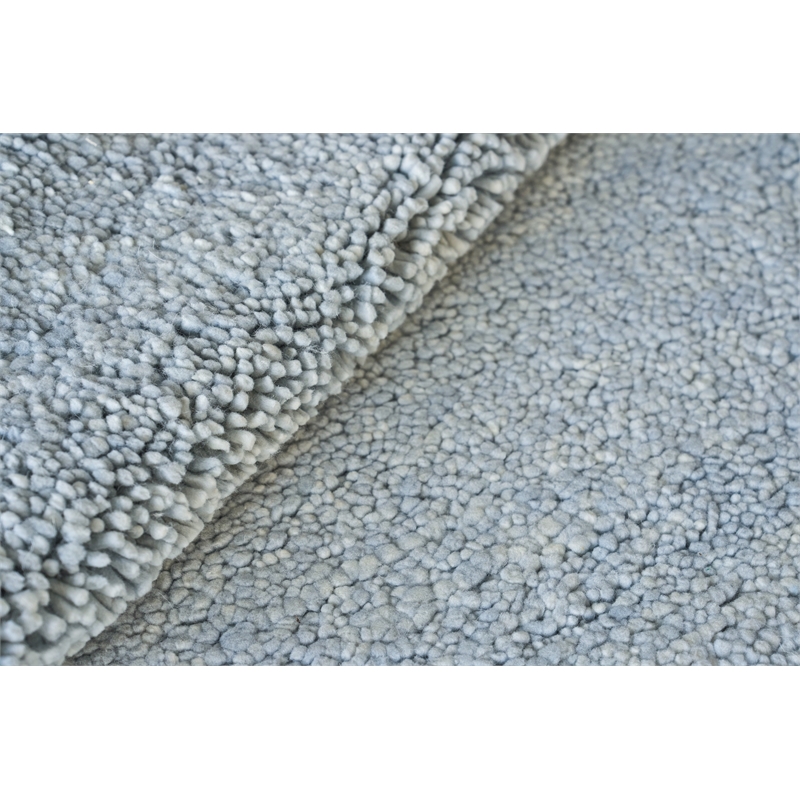 Merino Hand-Knotted Merino Wool Blue 10'x14' Area Rug