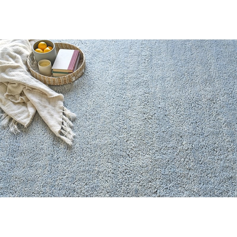 Merino Hand-Knotted Merino Wool Blue 10'x14' Area Rug