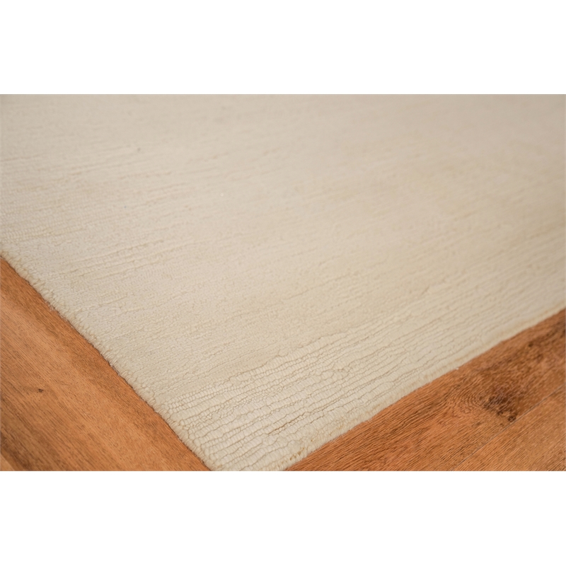 Merino Wool Hand-Knotted Merino Wool Ivory 12'4