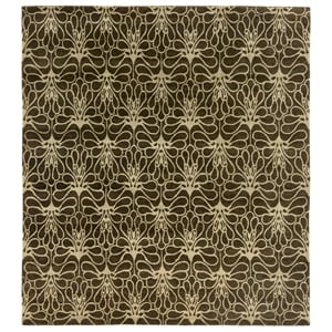 Metro Hand-Knotted New Zealand Wool Brown/Ivory 9'x10' Area Rug