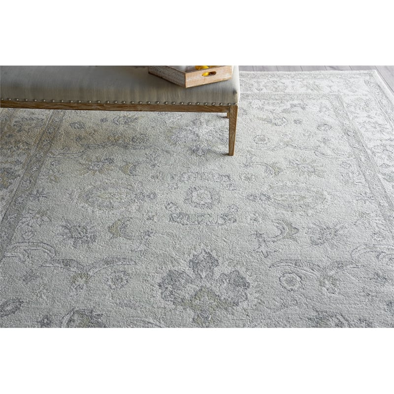 Marietta Oushak Hand-Tufted New Zealand Wool Ivory 6'x9' Area Rug