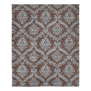 Metro Hand-Knotted New Zealand Wool Brown/Light Blue 12'x15' Area Rug