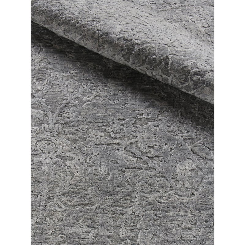 Meena Hand-Knotted Wool/Silk Silver/Gray 6'x9' Area Rug