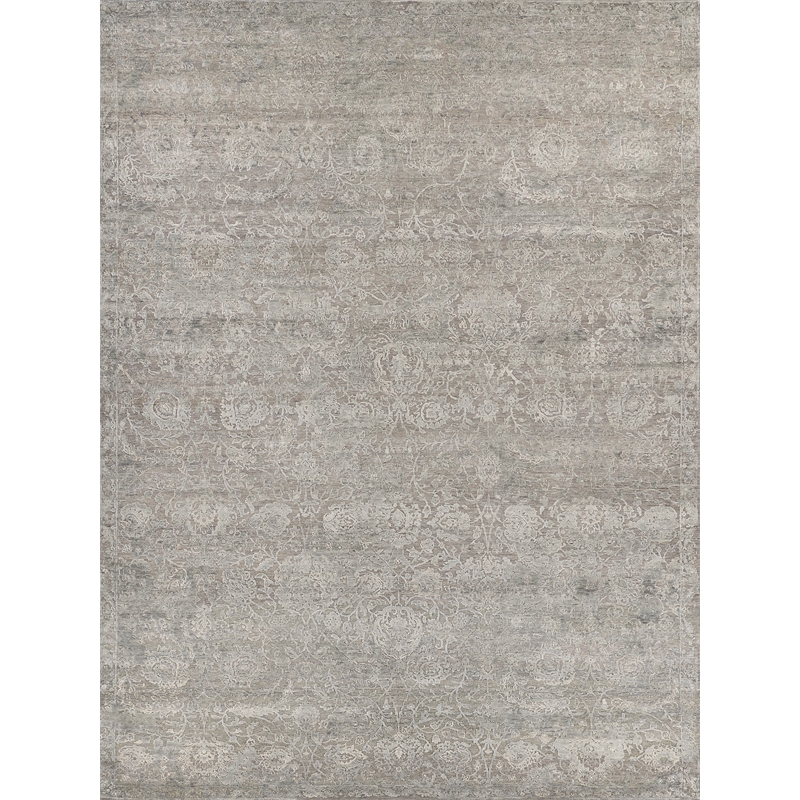Meena Hand-Knotted Wool/Silk Silver/Gray 8'x10' Area Rug