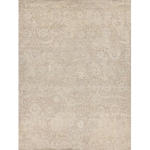 Meena Hand-Knotted Wool/Silk Ivory/Beige 10'x14' Area Rug