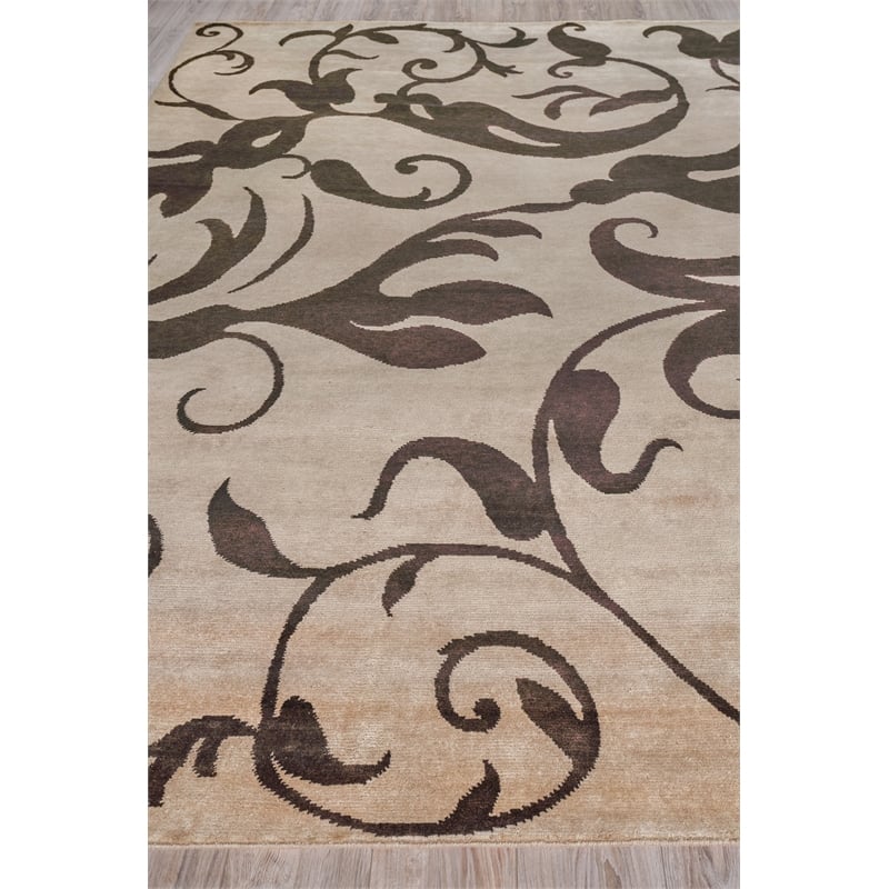 Metro Hand-Knotted Wool/Viscose Beige/Brown 12'x15' Area Rug