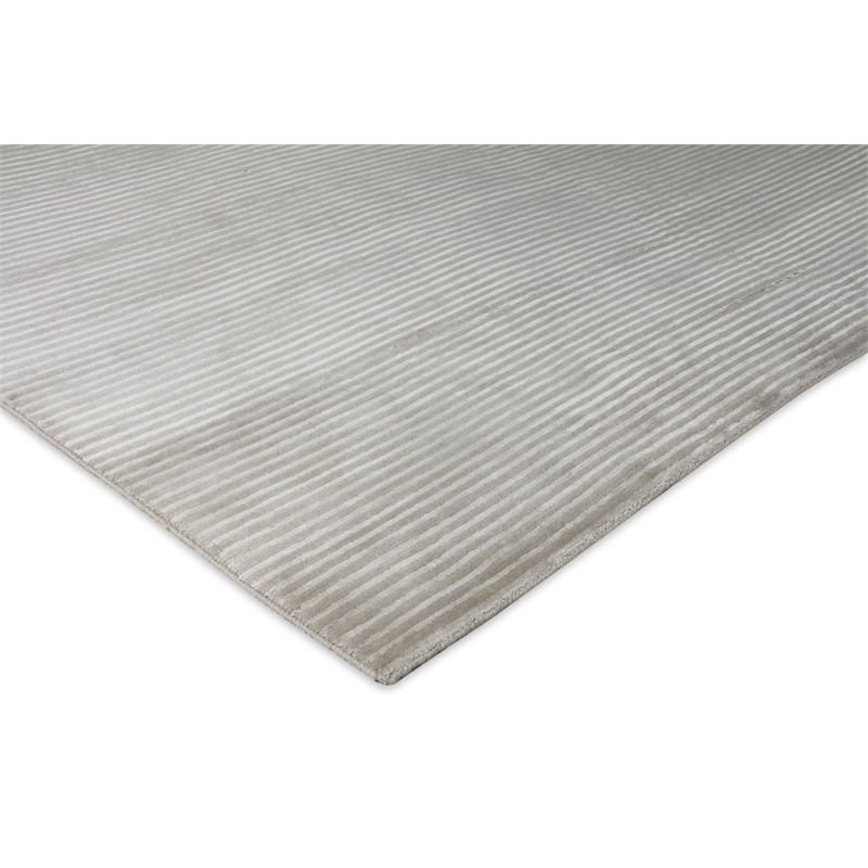 Metro Velvet Hand-Knotted Wool/Viscose Light Gray 8'x10' Area Rug