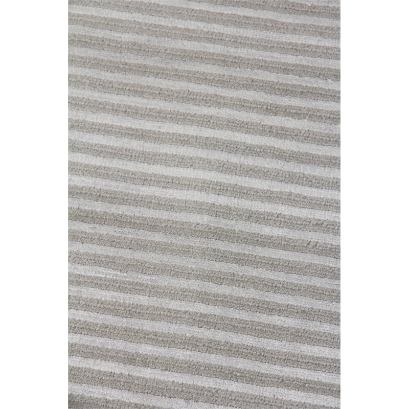 Metro Velvet Hand-Knotted Wool/Viscose Light Gray 8'x10' Area Rug