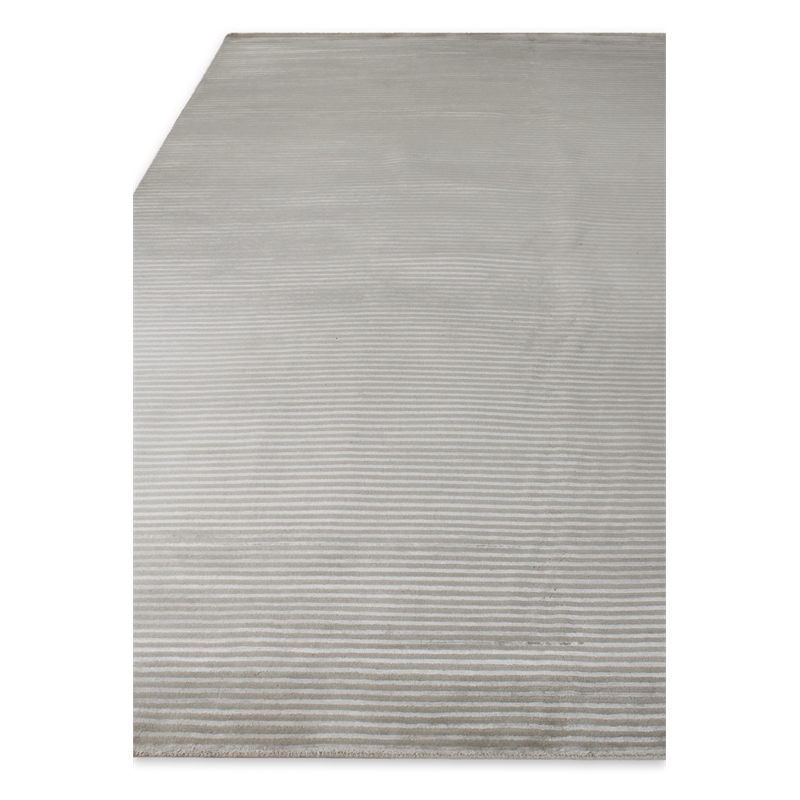 Metro Velvet Hand-Knotted Wool/Viscose Light Gray 8'x10' Area Rug