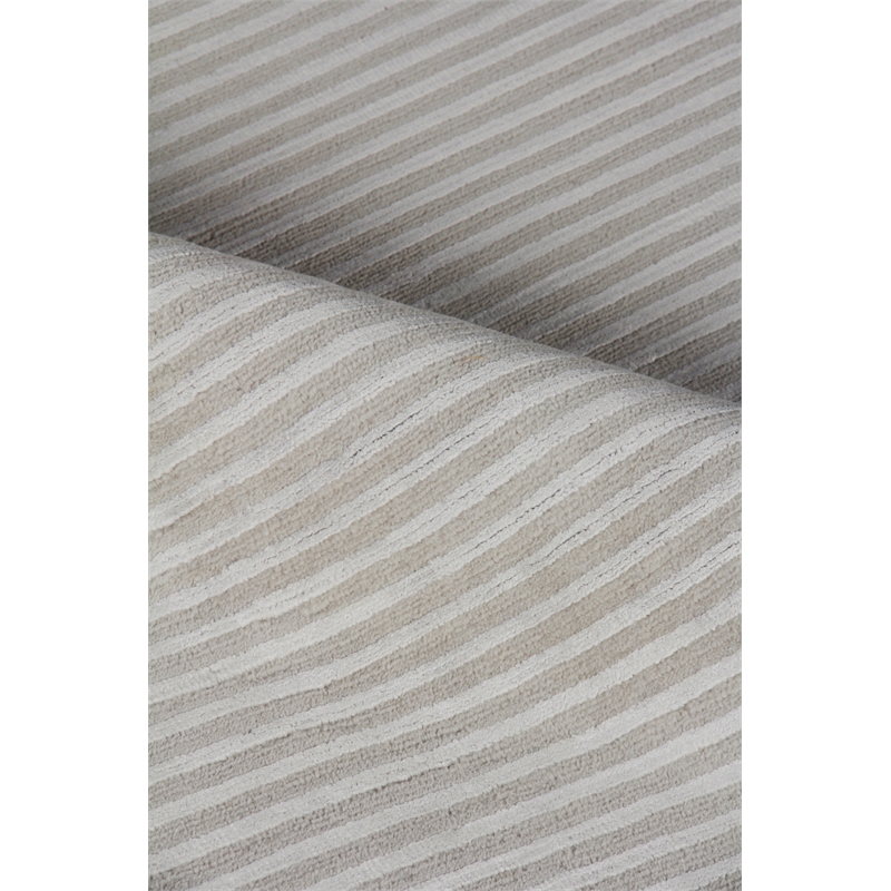 Metro Velvet Hand-Knotted Wool/Viscose Light Gray 8'x10' Area Rug