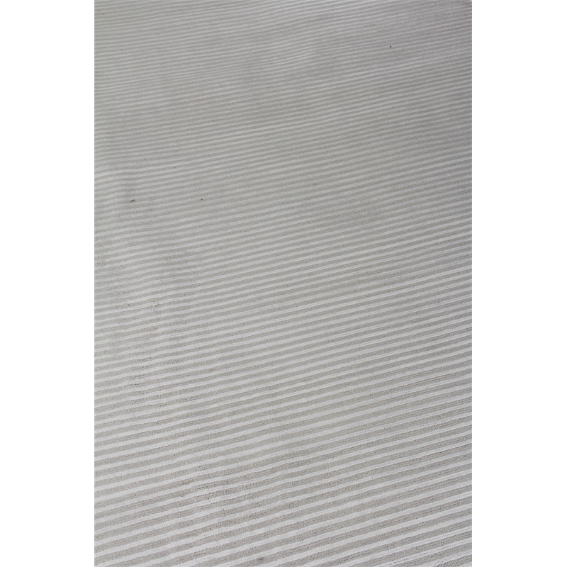 Metro Velvet Hand-Knotted Wool/Viscose Light Gray 8'x10' Area Rug