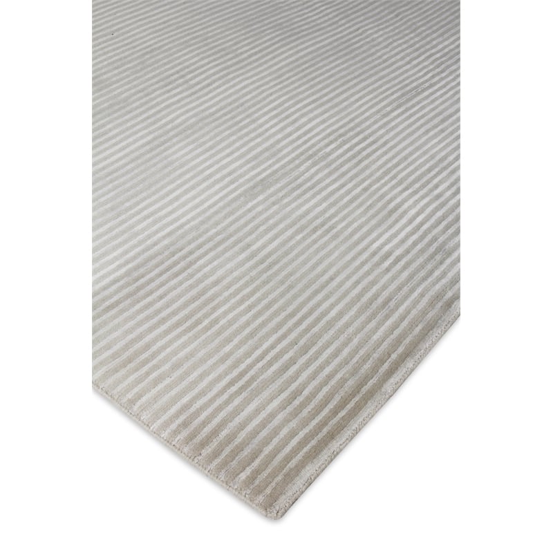 Metro Velvet Hand-Knotted Wool/Viscose Light Gray 8'x10' Area Rug