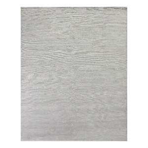 Metro Velvet Hand-Knotted Wool/Viscose Light Gray 8'x10' Area Rug