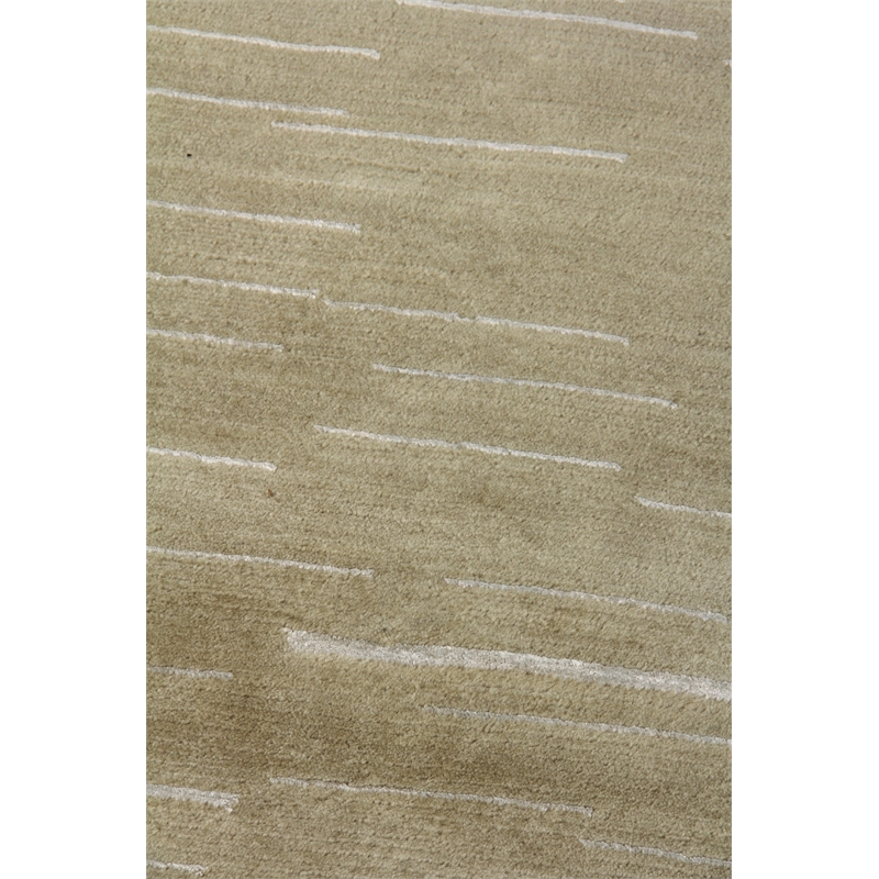 Metro Velvet Hand-Knotted Wool/Viscose Beige 9'x12' Area Rug