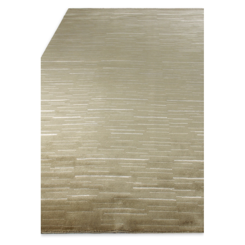 Metro Velvet Hand-Knotted Wool/Viscose Beige 9'x12' Area Rug