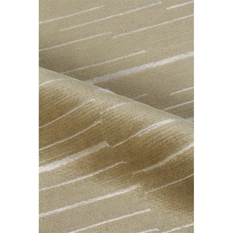 Metro Velvet Hand-Knotted Wool/Viscose Beige 9'x12' Area Rug