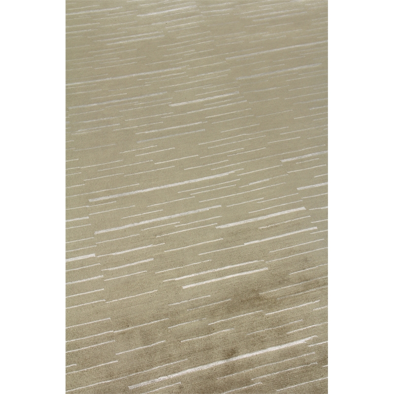 Metro Velvet Hand-Knotted Wool/Viscose Beige 9'x12' Area Rug