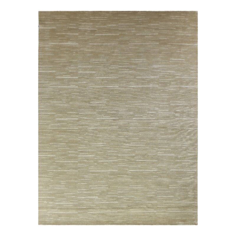 Metro Velvet Hand-Knotted Wool/Viscose Beige 9'x12' Area Rug
